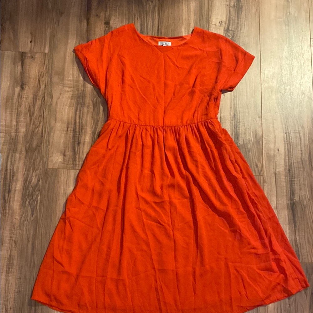 Bright Orange Dress w/ Pockets